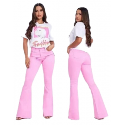 Jeans Most wanted Mod. 10153-41168-PK4 Rosado Flared de Campanas