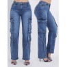 Jeans Pop Sugar Mod. 05149-47905 Straight Cargo de Bolsillos